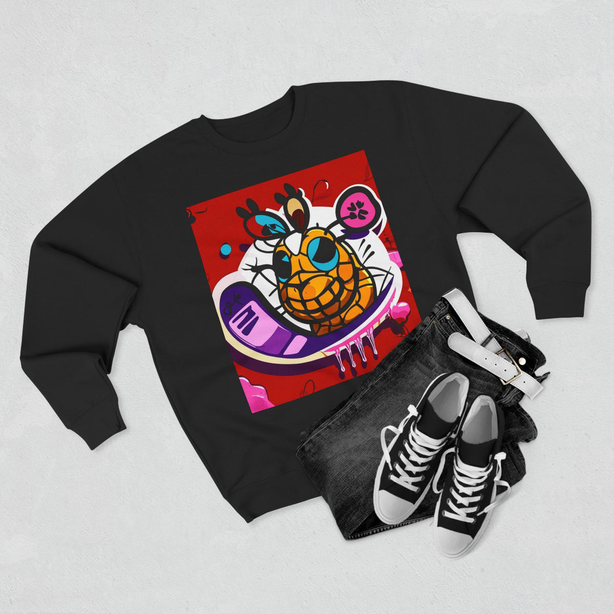 Graphic Sweatshirt — Colorful Pineapple Cartoon with “Called 2 Action” QR Back