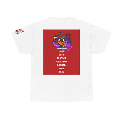 Bold Graphic Unisex Tee for Activists, Statement T-Shirt, Vote Love Design, Heavy Cotton Shirt, Empowerment Apparel