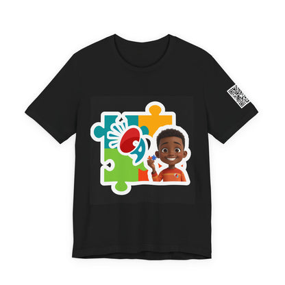 Autism Awareness Puzzle Tee — Kid-Friendly Design with Smiling Child & Puzzle Pieces