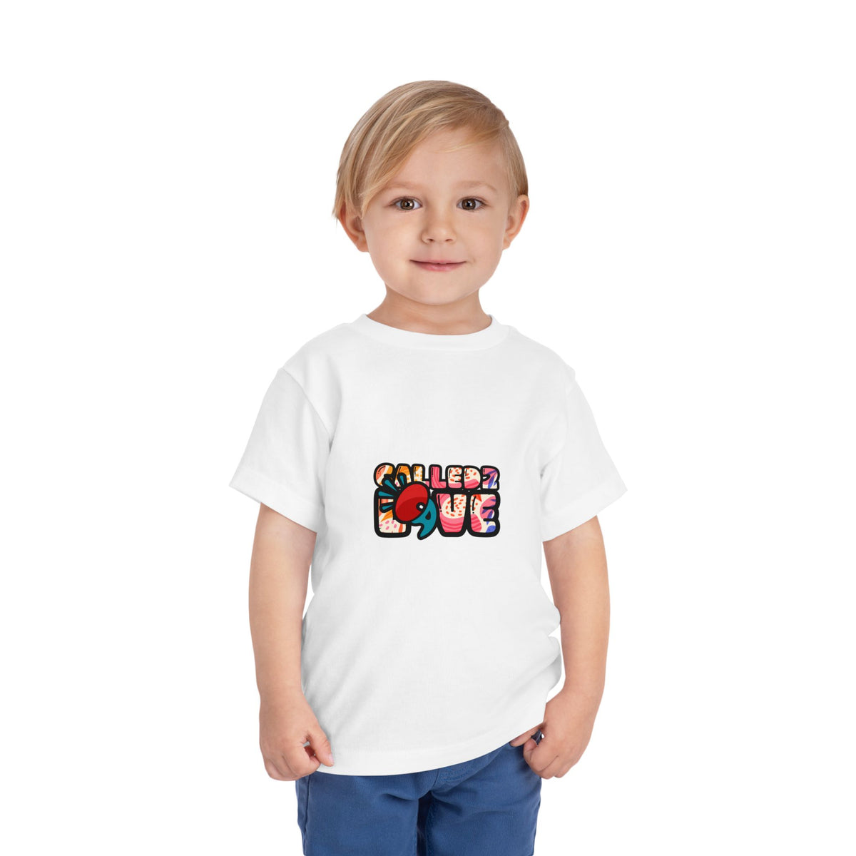 Toddler Tee — Colorful 'Smilesss' Graphic Front & QR Code Back