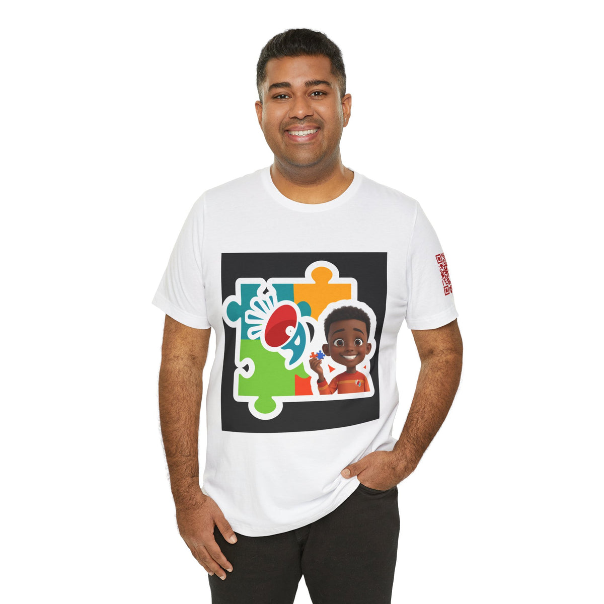 Autism Awareness Puzzle Tee — Kid-Friendly Design with Smiling Child & Puzzle Pieces
