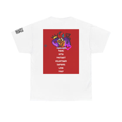 Bold Graphic Unisex Tee for Activists, Statement T-Shirt, Vote Love Design, Heavy Cotton Shirt, Empowerment Apparel