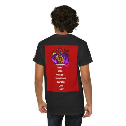 Bold Graphic Unisex Tee for Activists, Statement T-Shirt, Vote Love Design, Heavy Cotton Shirt, Empowerment Apparel