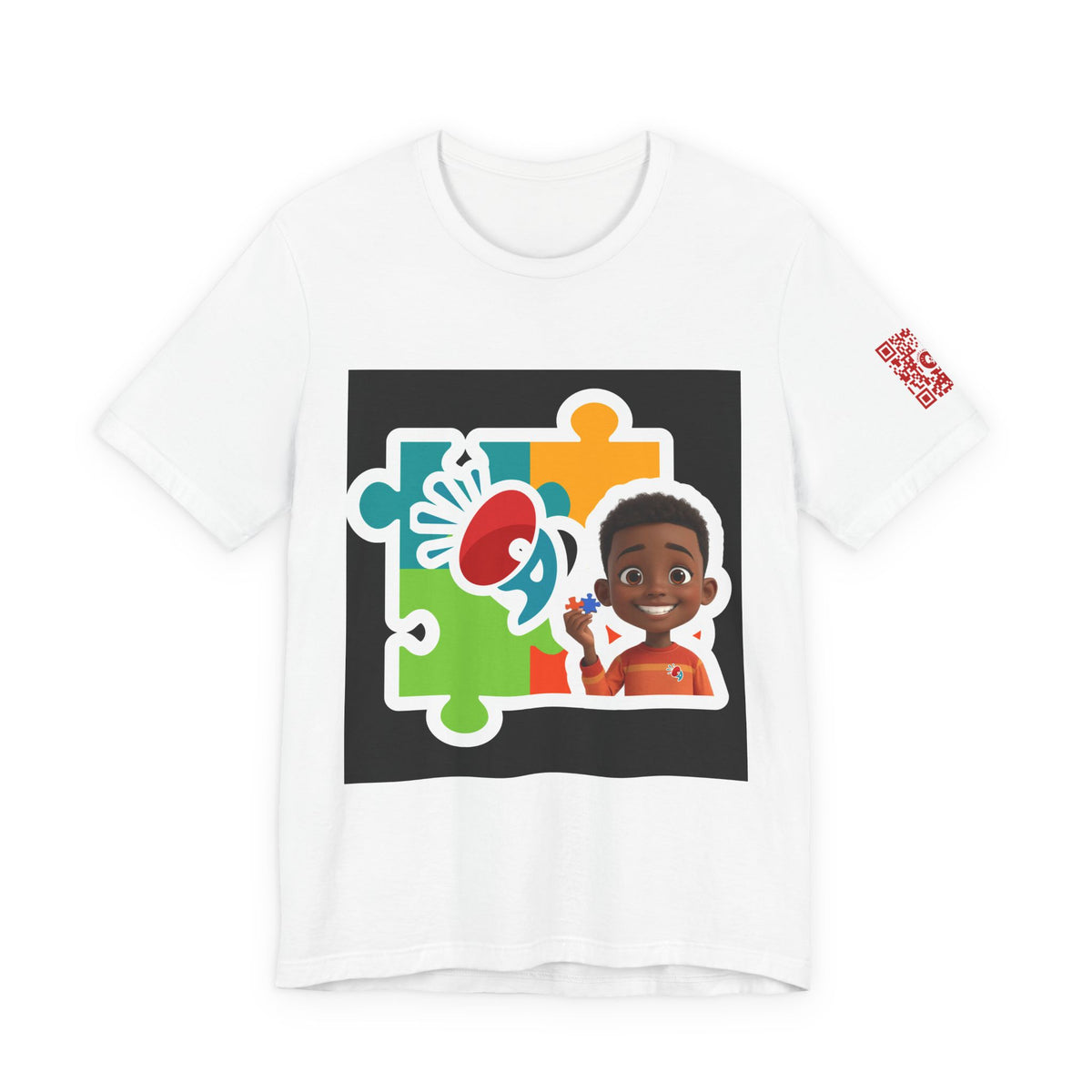 Autism Awareness Puzzle Tee — Kid-Friendly Design with Smiling Child & Puzzle Pieces