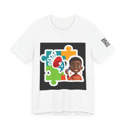 Autism Awareness Puzzle Tee — Kid-Friendly Design with Smiling Child & Puzzle Pieces